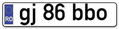 Placuta inmatriculare numar auto  gj-86-bbo, gj 86 bbo, gj86bbo