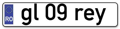 Placuta inmatriculare numar auto  gl-09-rey, gl 09 rey, gl09rey