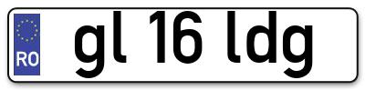 Placuta inmatriculare numar auto  gl-16-ldg, gl 16 ldg, gl16ldg