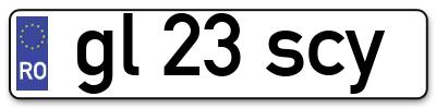 Placuta inmatriculare numar auto  gl-23-scy, gl 23 scy, gl23scy