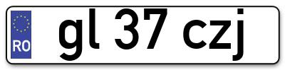 Placuta inmatriculare numar auto  gl-37-czj, gl 37 czj, gl37czj