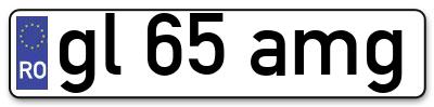 Placuta inmatriculare numar auto  gl-65-amg, gl 65 amg, gl65amg