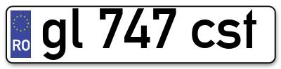 Placuta inmatriculare numar auto  gl-747-cst, gl 747 cst, gl747cst
