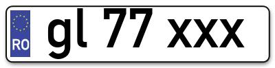 Placuta inmatriculare numar auto  gl-77-xxx, gl 77 xxx, gl77xxx