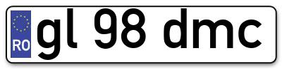 Placuta inmatriculare numar auto  gl-98-dmc, gl 98 dmc, gl98dmc