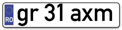 Placuta inmatriculare numar auto  gr-31-axm, gr 31 axm, gr31axm