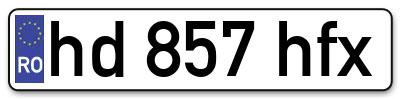 Placuta inmatriculare numar auto  hd-857-hfx, hd 857 hfx, hd857hfx