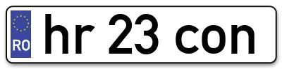 Placuta inmatriculare numar auto  hr-23-con, hr 23 con, hr23con