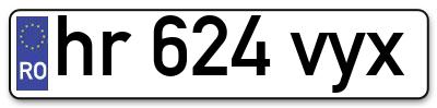 Placuta inmatriculare numar auto  hr-624-vyx, hr 624 vyx, hr624vyx
