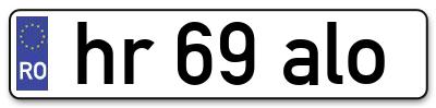 Placuta inmatriculare numar auto  hr-69-alo, hr 69 alo, hr69alo