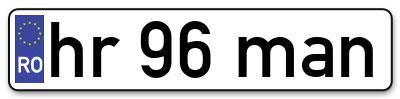 Placuta inmatriculare numar auto  hr-96-man, hr 96 man, hr96man