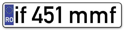Placuta inmatriculare numar auto  if-451-mmf, if 451 mmf, if451mmf