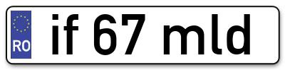 Placuta inmatriculare numar auto  if-67-mld, if 67 mld, if67mld