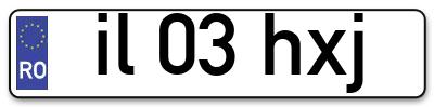 Placuta inmatriculare numar auto  il-03-hxj, il 03 hxj, il03hxj