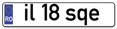 Placuta inmatriculare numar auto  il-18-sqe, il 18 sqe, il18sqe