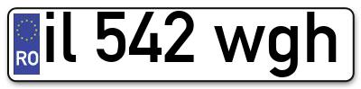 Placuta inmatriculare numar auto  il-542-wgh, il 542 wgh, il542wgh