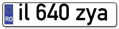 Placuta inmatriculare numar auto  il-640-zya, il 640 zya, il640zya