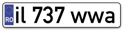 Placuta inmatriculare numar auto  il-737-wwa, il 737 wwa, il737wwa