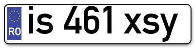 Placuta inmatriculare numar auto  is-461-xsy, is 461 xsy, is461xsy