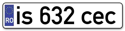 Placuta inmatriculare numar auto  is-632-cec, is 632 cec, is632cec