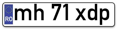 Placuta inmatriculare numar auto  mh-71-xdp, mh 71 xdp, mh71xdp