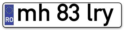 Placuta inmatriculare numar auto  mh-83-lry, mh 83 lry, mh83lry