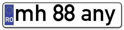 Placuta inmatriculare numar auto  mh-88-any, mh 88 any, mh88any