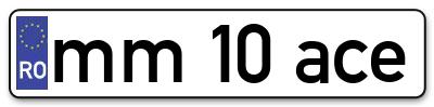 Placuta inmatriculare numar auto  mm-10-ace, mm 10 ace, mm10ace