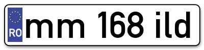 Placuta inmatriculare numar auto  mm-168-ild, mm 168 ild, mm168ild