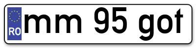 Placuta inmatriculare numar auto  mm-95-got, mm 95 got, mm95got