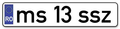 Placuta inmatriculare numar auto  ms-13-ssz, ms 13 ssz, ms13ssz