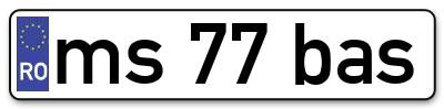 Placuta inmatriculare numar auto  ms-77-bas, ms 77 bas, ms77bas