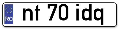 Placuta inmatriculare numar auto  nt-70-idq, nt 70 idq, nt70idq