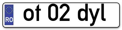Placuta inmatriculare numar auto  ot-02-dyl, ot 02 dyl, ot02dyl