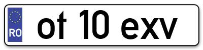 Placuta inmatriculare numar auto  ot-10-exv, ot 10 exv, ot10exv