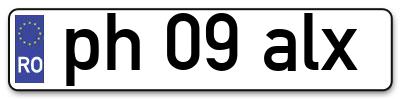 Placuta inmatriculare numar auto  ph-09-alx, ph 09 alx, ph09alx