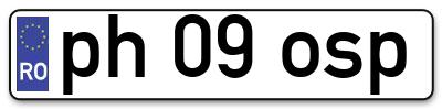 Placuta inmatriculare numar auto  ph-09-osp, ph 09 osp, ph09osp