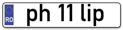 Placuta inmatriculare numar auto  ph-11-lip, ph 11 lip, ph11lip
