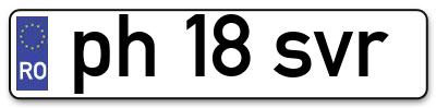Placuta inmatriculare numar auto  ph-18-svr, ph 18 svr, ph18svr