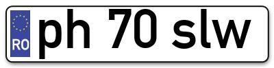 Placuta inmatriculare numar auto  ph-70-slw, ph 70 slw, ph70slw