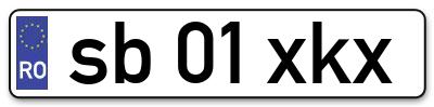 Placuta inmatriculare numar auto  sb-01-xkx, sb 01 xkx, sb01xkx