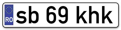Placuta inmatriculare numar auto  sb-69-khk, sb 69 khk, sb69khk