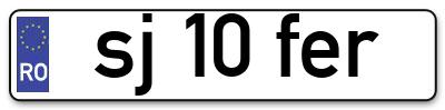 Placuta inmatriculare numar auto  sj-10-fer, sj 10 fer, sj10fer