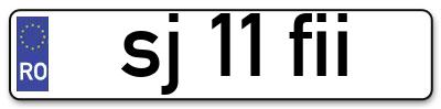 Placuta inmatriculare numar auto  sj-11-fii, sj 11 fii, sj11fii