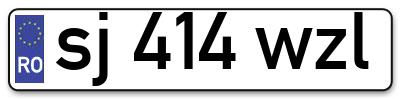 Placuta inmatriculare numar auto  sj-414-wzl, sj 414 wzl, sj414wzl