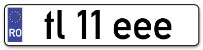Placuta inmatriculare numar auto  tl-11-eee, tl 11 eee, tl11eee
