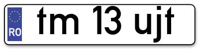 Placuta inmatriculare numar auto  tm-13-ujt, tm 13 ujt, tm13ujt