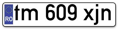Placuta inmatriculare numar auto  tm-609-xjn, tm 609 xjn, tm609xjn