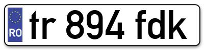 Placuta inmatriculare numar auto  tr-894-fdk, tr 894 fdk, tr894fdk