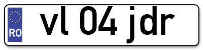 Placuta inmatriculare numar auto  vl-04-jdr, vl 04 jdr, vl04jdr